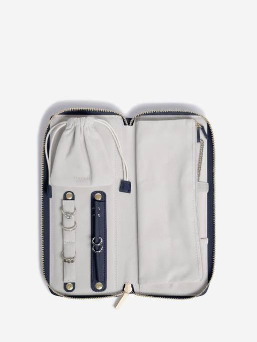 Pudełko podróżne na biżuterię z miejscem na pierścionki Stackers Pebble granatowe