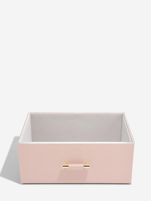 Blush Pink Storage Box with Handle and Acrylic Lid