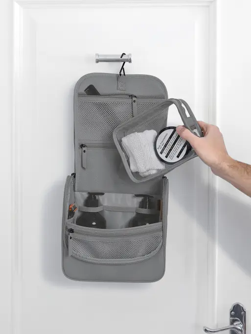 Slate Grey Hanging Washbag