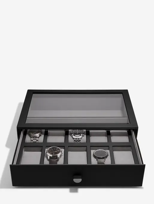 Pebble Black 10 Piece Watch Drawer