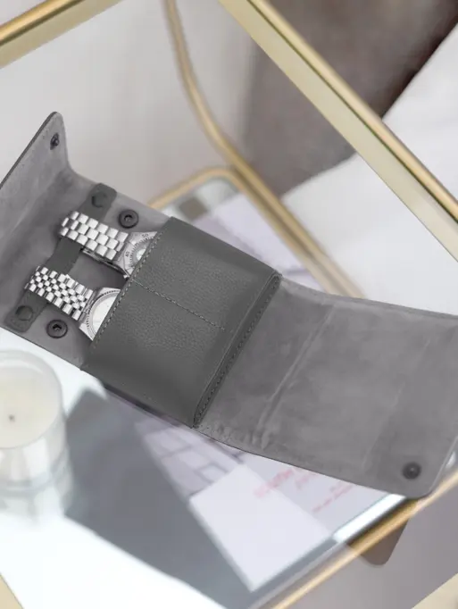 Etui na zegarki Stackers Pebble ciemnoszare podwójne