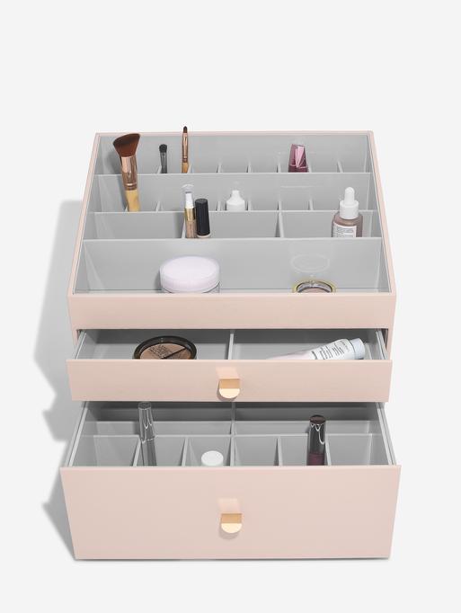 Blush Pink Supersize Makeup Organiser Set of 2