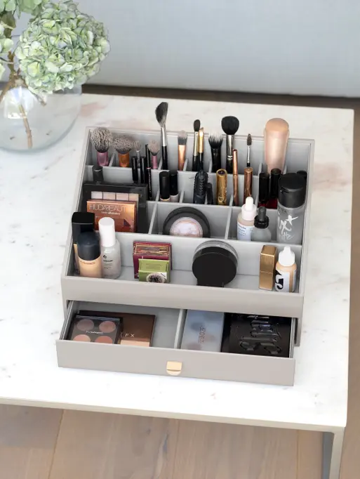 Taupe Supersize Makeup Organiser Set of 2