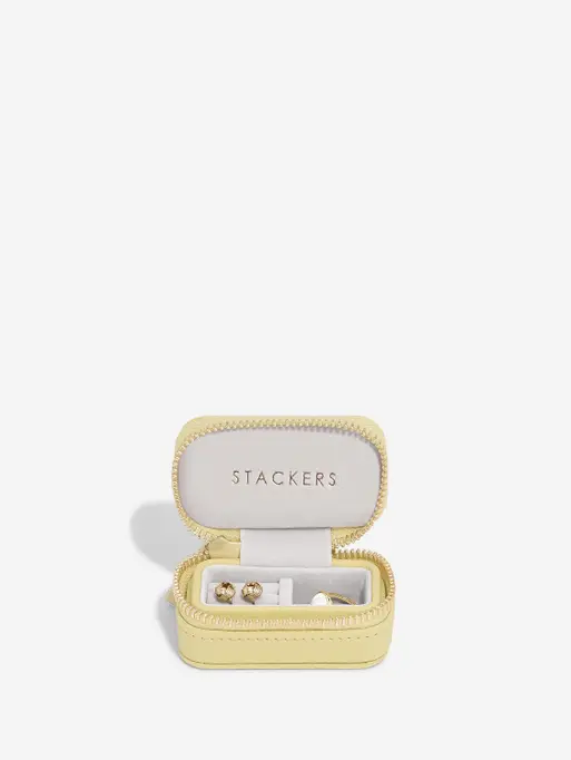 Butter Yellow Petite Zipped Travel Jewellery Box