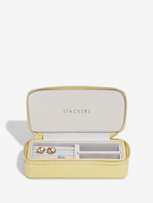 Butter Yellow Medium Zipped Travel Jewellery Box