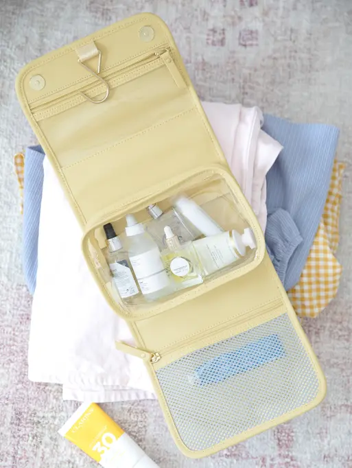 Butter Yellow Small Hanging Washbag