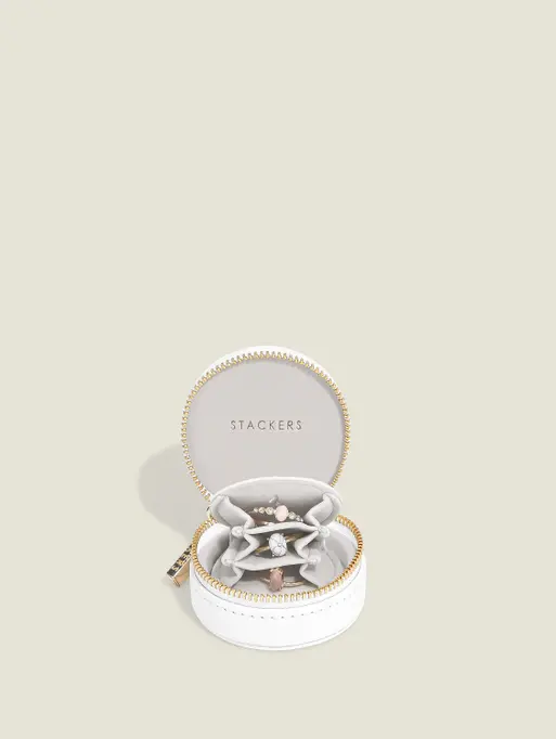 Pudełko podróżne na biżuterię Stackers Oyster mini białe