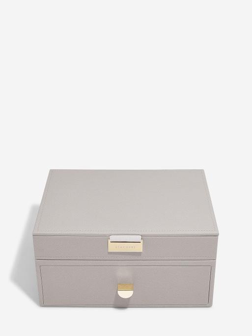 Taupe Classic Jewellery Box 1-Drawer Set