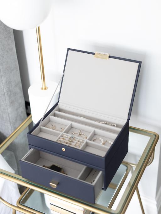 NavyClassic Jewellery Box 1-Drawer Set