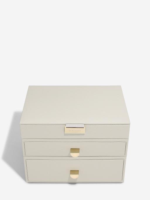 Oatmeal Classic Jewellery Box 2-Drawer Set