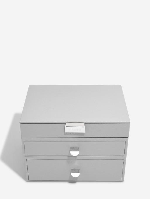 Pebble Grey Classic Jewellery Box 2-Drawer Set