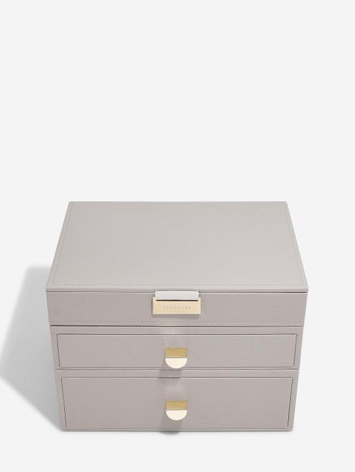 Taupe Classic Jewellery Box 2-Drawer Set