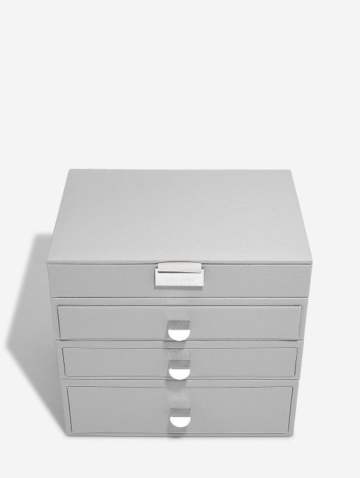 Pebble Grey Classic Jewellery Box 3-Drawer Set