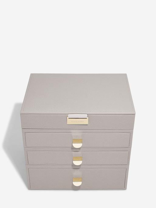 Taupe Classic Jewellery Box 3-Drawer Set