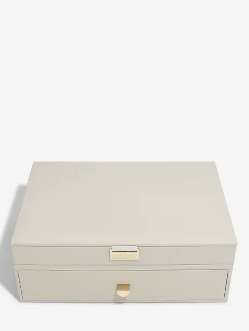 Oatmeal Supersize Jewellery Box 1-Drawer Set