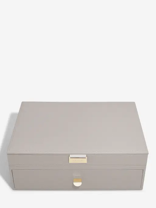 Taupe Supersize Jewellery Box 1-Drawer Set