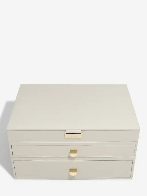 Oatmeal Supersize Jewellery Box 2-Drawer Set