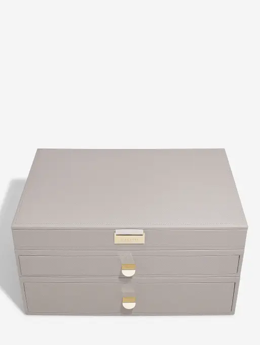 Taupe Supersize Jewellery Box 2-Drawer Set