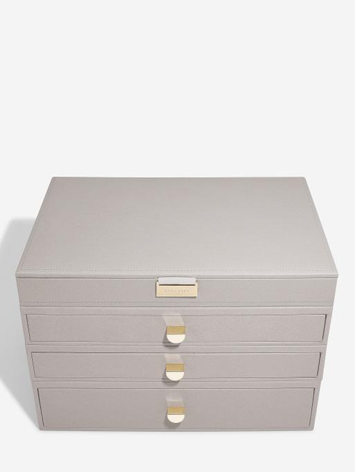 Taupe Supersize Jewellery Box 3-Drawer Set
