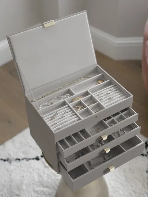 Taupe Supersize Jewellery Box 3-Drawer Set