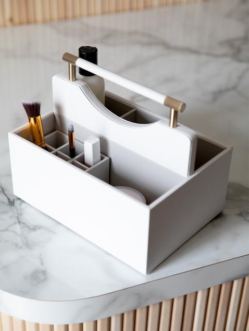 Pebble White Classic Cosmetic Organiser