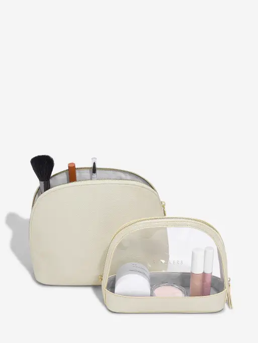 Metallic Pearl Nested Cosmetic Bag Set of 2