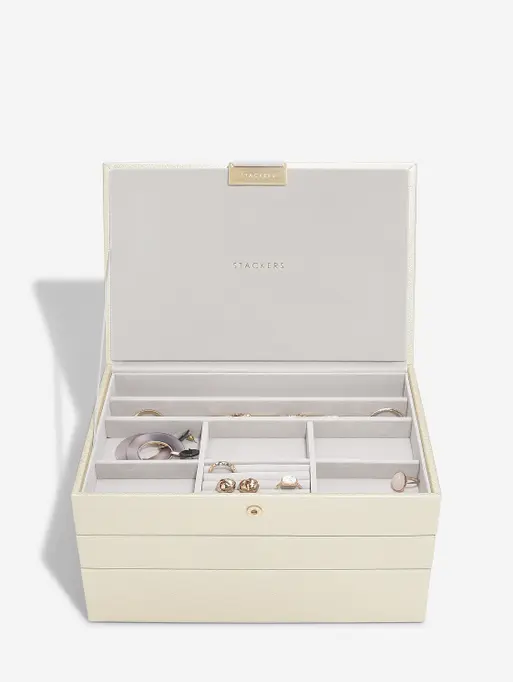 Metallic Pearl Classic Jewellery Box Set of 3