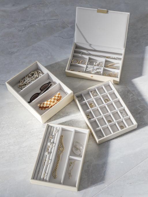 Metallic Pearl Classic Jewellery Box Set of 4
