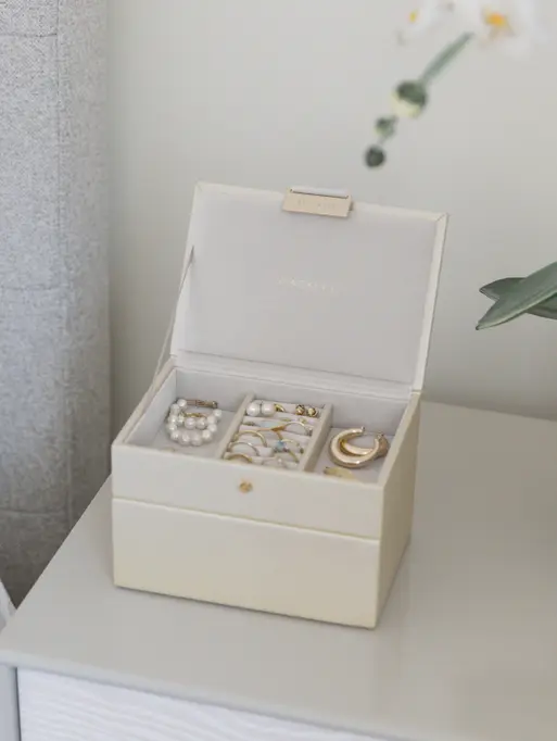 Metallic Pearl Mini Jewellery Box Set of 2