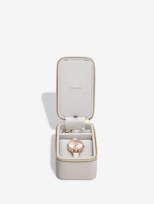 Taupe Travel Jewellery & Watch Box