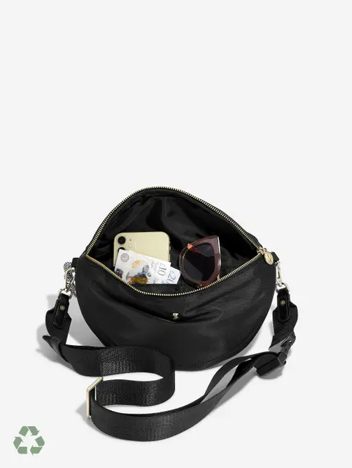 Recycled Nylon Black Bumbag