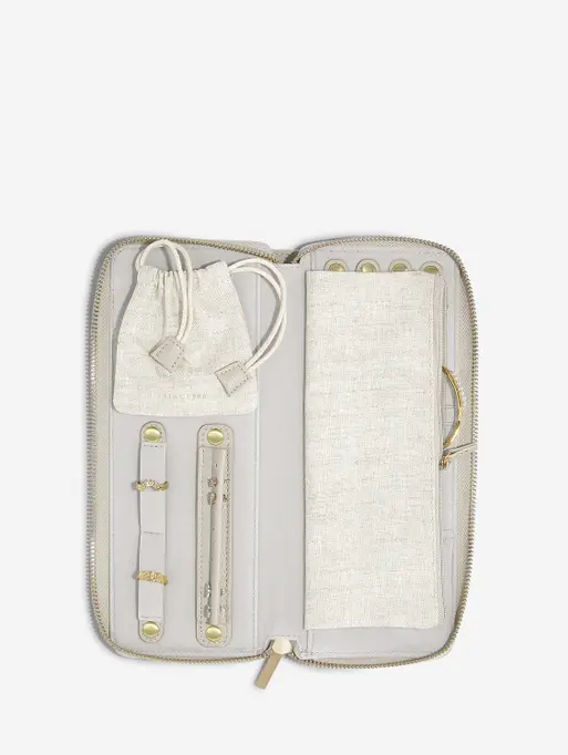 Oatmeal & Linen Jewellery Roll