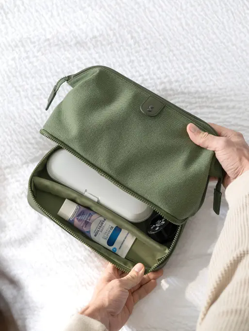 Green Large Canvas Washbag