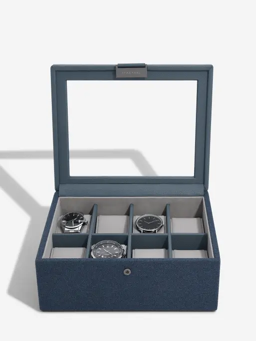Blue Canvas 8 Piece Watch Box
