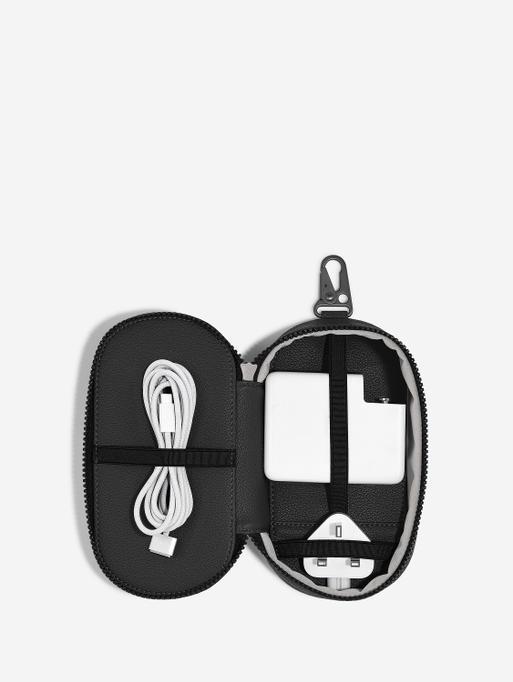 Black Canvas Clip-On Tech Pouch