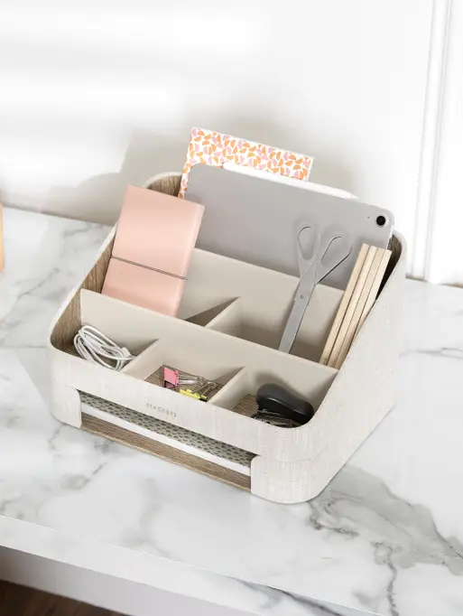 Oatmeal & Linen Desk Organiser Set
