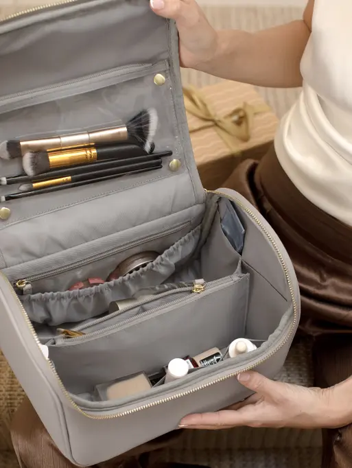 Taupe Large Cosmetic Case