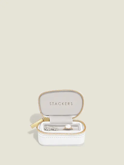 White Pebble Ring Box For Collars