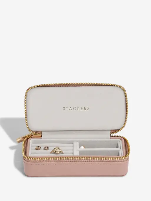 Patent Rose Medium Travel Jewellery Box