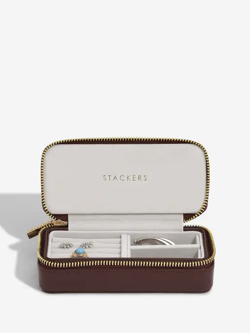 Patent Cherry Medium Travel Jewellery Box
