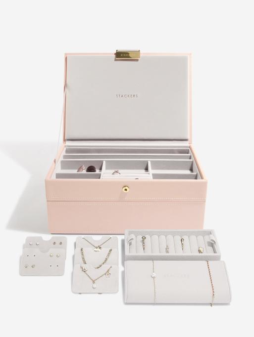 Blush Pink Classic Jewellery Box Set of 2 With Accessories