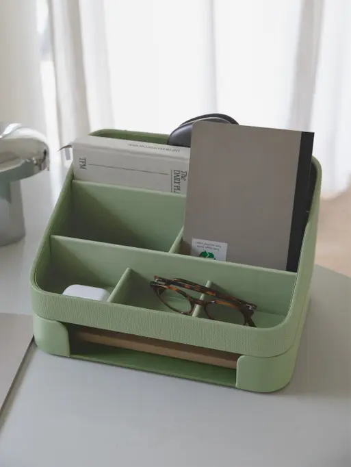Pistachio Green Desk Organiser Set