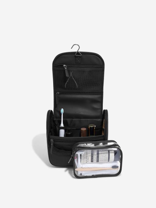 Black Fluted Hanging Washbag