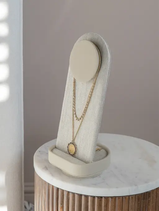 Oatmeal & Linen Rotating Jewellery Stand