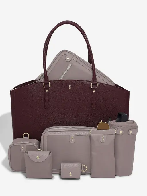 Burgundy Work Tote & Accessories Set
