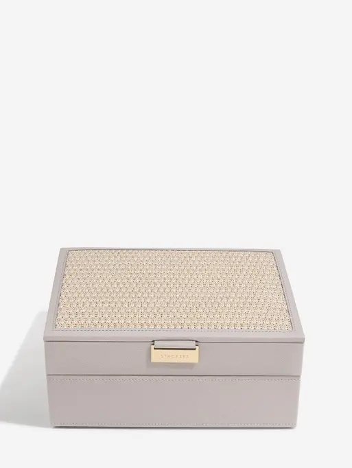 Taupe Raffia Classic Jewellery Box Set of 2