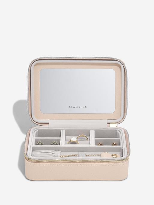 Blush Raffia Luxury Travel Jewellery Box