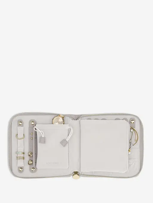 Taupe Raffia Square Jewellery Roll