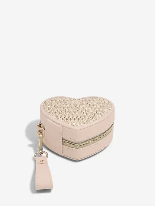Blush Raffia Heart Jewellery Box
