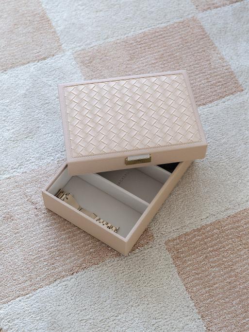Blush Woven Classic Jewellery Box Set of 2